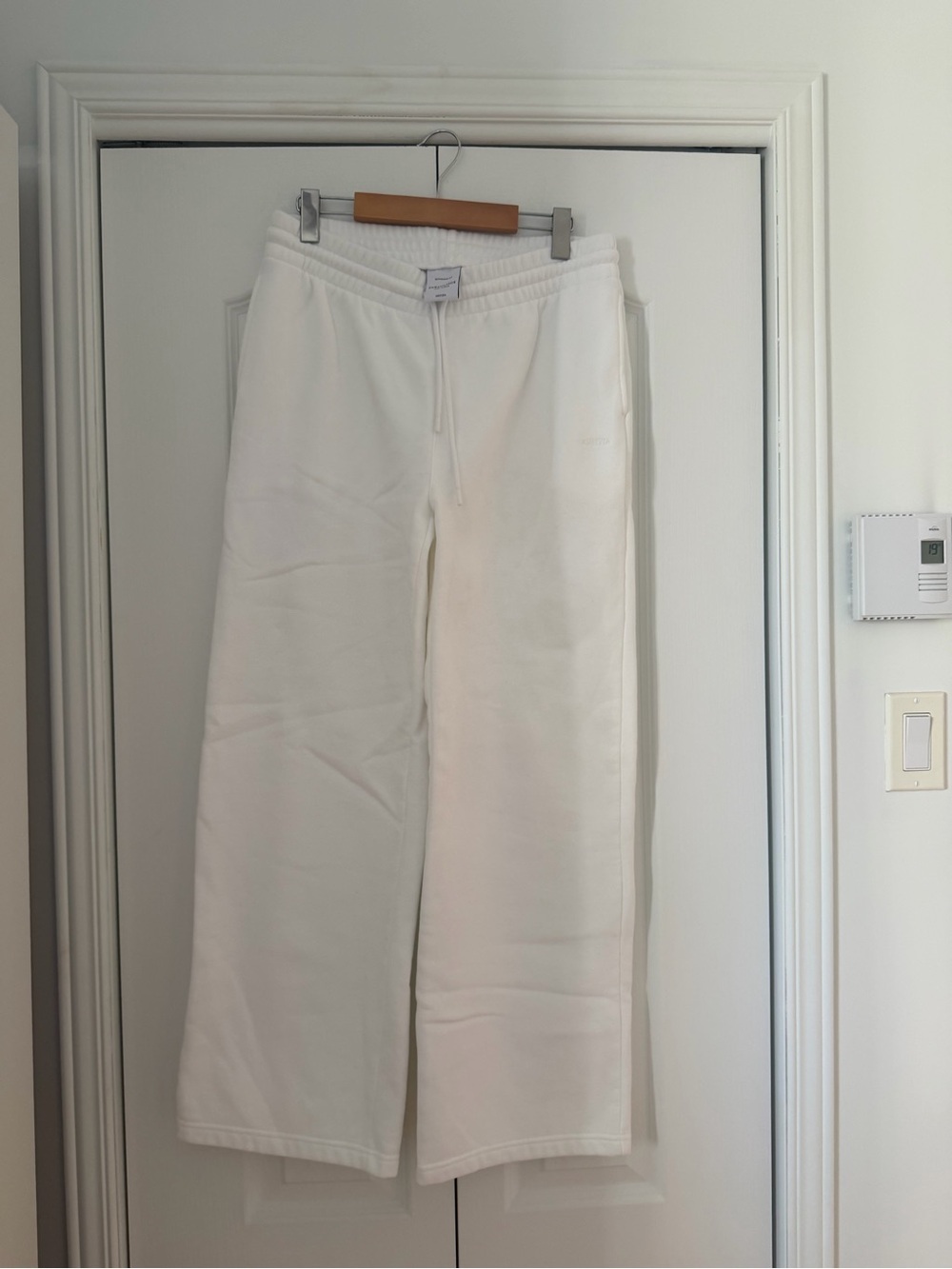Aritzia White Wide-Leg Track Pants
